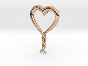 Twisted Heart 2 in 14k Rose Gold Plated Brass