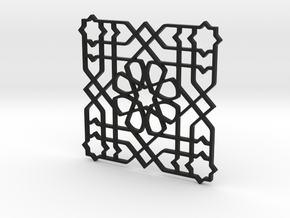 Moroccan Pattern in Black Natural Versatile Plastic