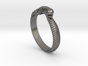 ChestBursterRing Alfa small in Polished Nickel Steel