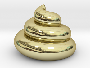 18K Gold Plated - Archimedean Turd in 18k Gold Plated Brass