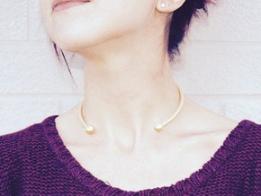 VIBES - Solid Choker Size L in Polished Gold Steel