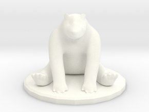 Sitting Bear Miniature  in White Processed Versatile Plastic