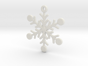 Snowflake Earring/Pendant in White Natural Versatile Plastic