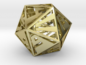 Vanishing Point d20, Hollow in 18k Gold
