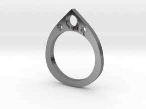 Teardrop Ring in Fine Detail Polished Silver
