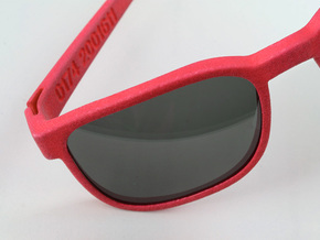 Glasses Frame with customizable Inscription in Red Processed Versatile Plastic