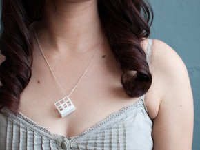 Greenhouse Model Pendant Necklace in White Processed Versatile Plastic