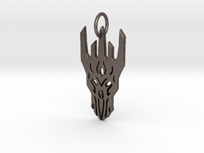 Sauron Helm Pendant in Polished Bronzed Silver Steel
