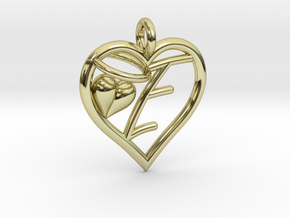 HEART E in 18k Gold Plated Brass