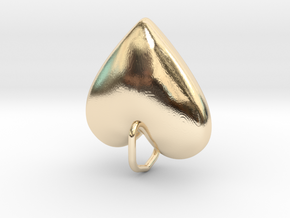 Heart with Clasp in 14k Gold Plated Brass