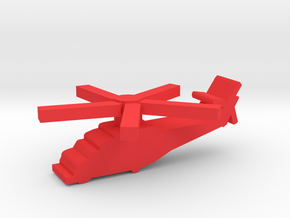 Game Piece, Red Force Hind Helicopter in Red Processed Versatile Plastic