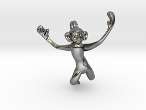 3D-Monkeys 045 in Fine Detail Polished Silver