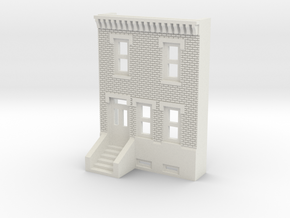 N SCALE ROW HOME FRONT 2S in White Natural Versatile Plastic