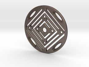 Geometric Coaster in Polished Bronzed Silver Steel