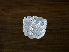 Turk's Head Knot Ring 6 Part X 9 Bight - Size 7.5 in White Natural Versatile Plastic