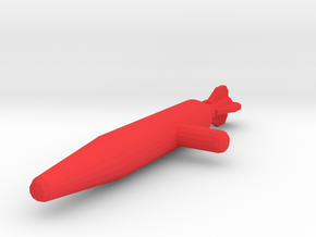 Single Missile - 3mm Post in Red Processed Versatile Plastic