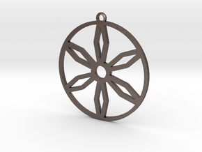 The pendant of snowflake in Polished Bronzed Silver Steel