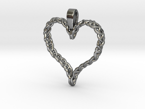 Celtic Heart in Polished Silver