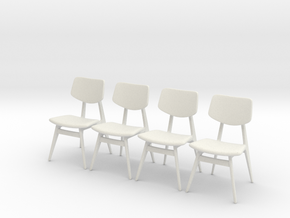 1:24 C 275 Chair Set of 4 in White Natural Versatile Plastic