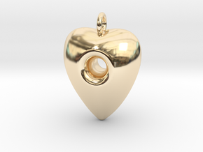 Hole Through Heart in 14K Yellow Gold