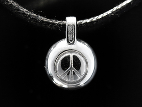 Peace in Rhodium Plated Brass