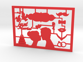 CARTA just married greeting card in Red Processed Versatile Plastic