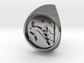Custom Signet Ring 21 in Polished Silver