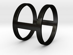 "I Line" Ring in Matte Black Steel
