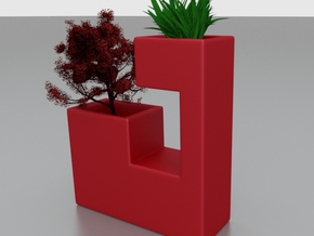 Mini planter 1 in Red Processed Versatile Plastic