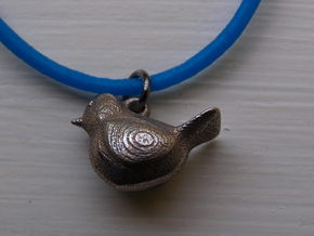 Little Bird Charm in Polished Bronzed Silver Steel