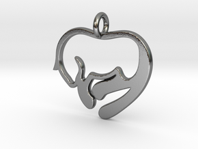 Cat Lover Pendant in Polished Silver