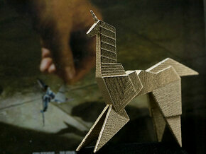 Gaff's Unicorn | Blade Runner Origami in Polished Bronzed Silver Steel