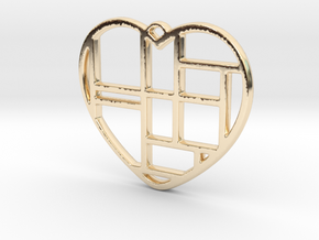 Mondrian Heart in 14K Yellow Gold