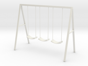 Swing set with rope seats in White Natural Versatile Plastic