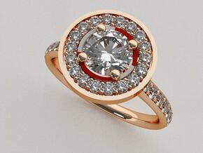 Halo Engagement Ring in 14k Rose Gold