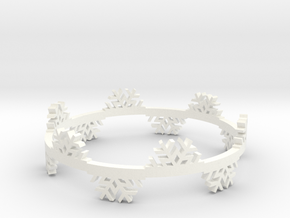 Snow Flake Bracelet in White Processed Versatile Plastic