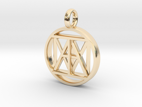 United "I AM" 3D Pendant 30mmx5mm in 14K Yellow Gold