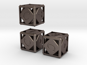LCR Dice in Polished Bronzed Silver Steel