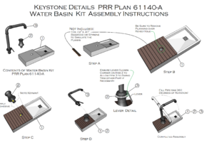 HO PRR Plan 61140-A FILL PIPE AND BASIN KIT  in Tan Fine Detail Plastic