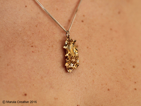 Becia the Nudibranch Pendant in Natural Brass