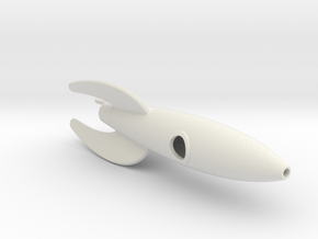 Retro Rocket Pen Holder in White Natural Versatile Plastic