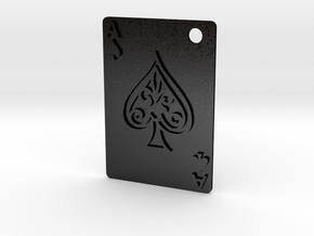 Ace of Spades Pendant in Matte Black Steel