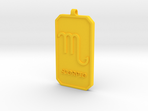 Zodiac Dogtag/KeyChain-SCORPIO in Yellow Processed Versatile Plastic