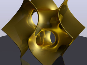 Batwing sculpture, 15cm (6 inch) in Polished Gold Steel