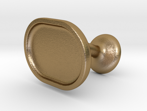 Custom Cufflink #03 - Oval in Polished Gold Steel