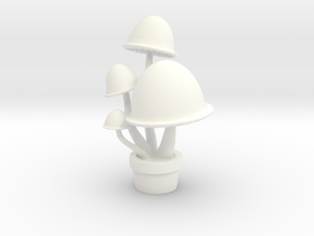 Mushroom Pendant in White Processed Versatile Plastic