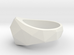 Low Poly Ring in White Natural Versatile Plastic