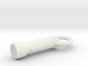 Flashlight Keyring in White Natural Versatile Plastic