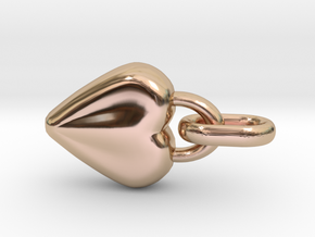 Heart Shaped Pendant in 14k Rose Gold Plated Brass