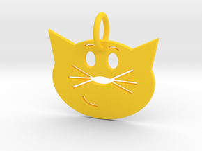 Smug Cat Keychain in Yellow Processed Versatile Plastic